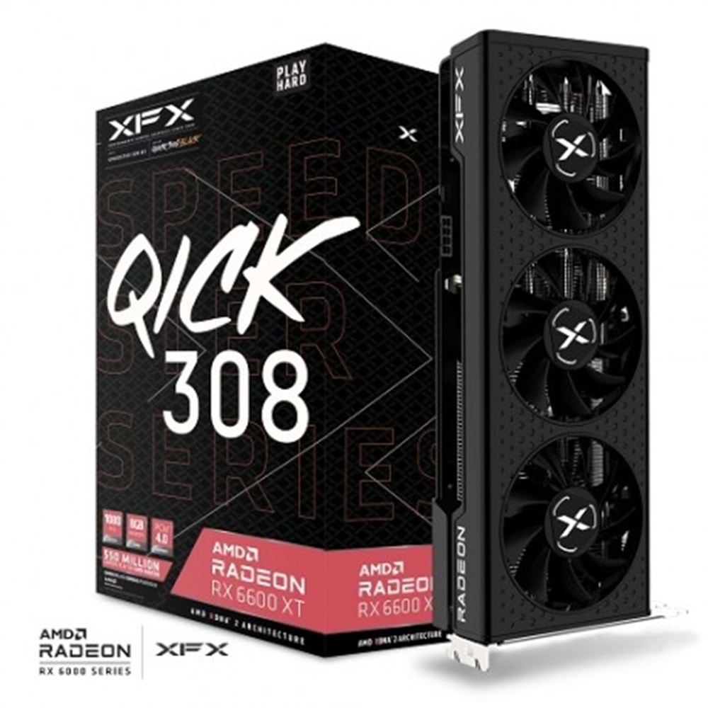 XFX Speedster QICK 308 RX 6600 XT Black 8GB Gaming Ekran Kartı (RX-66X