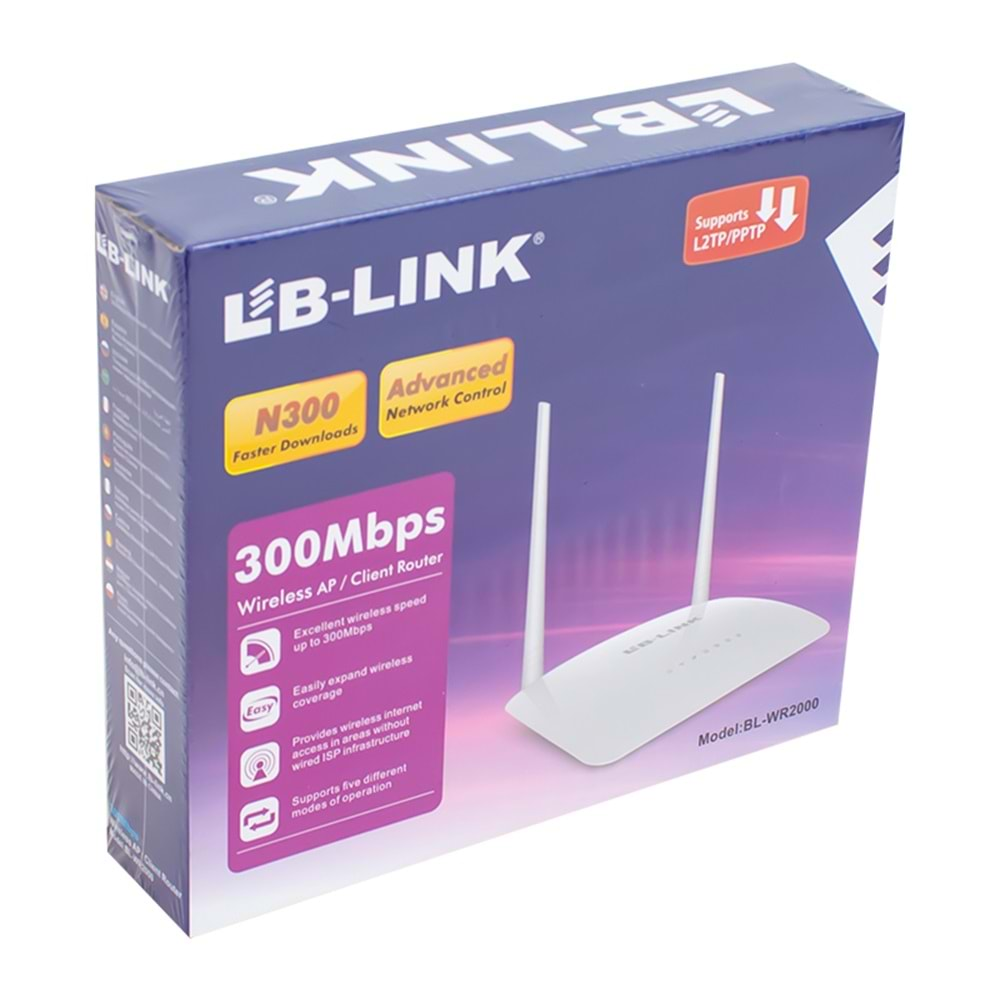 LB-LINK BL-WR2000 300 MBPS 2 ANTENLİ WİRELESS N ROUTER