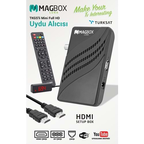 Magbox Luna TKGS'li Youtube Usb Mini Full HD Uydu Alıcısı