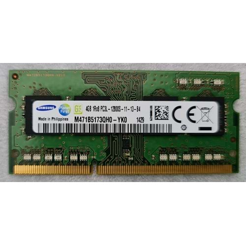 Samsung 4 GB 1600 MHz DDR3 SODIMM M471B5173QH0-YK0 12800 PC3L Ram